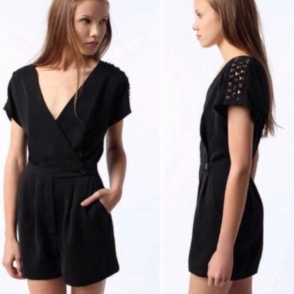 Black Studded Romper
